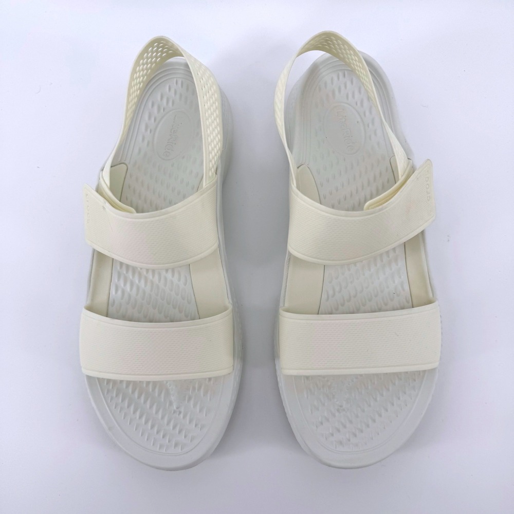 Crocs LiteRide 360 Sandal Women Size 10 Cream White Athletic Comfort Strappy - Picture 4 of 7